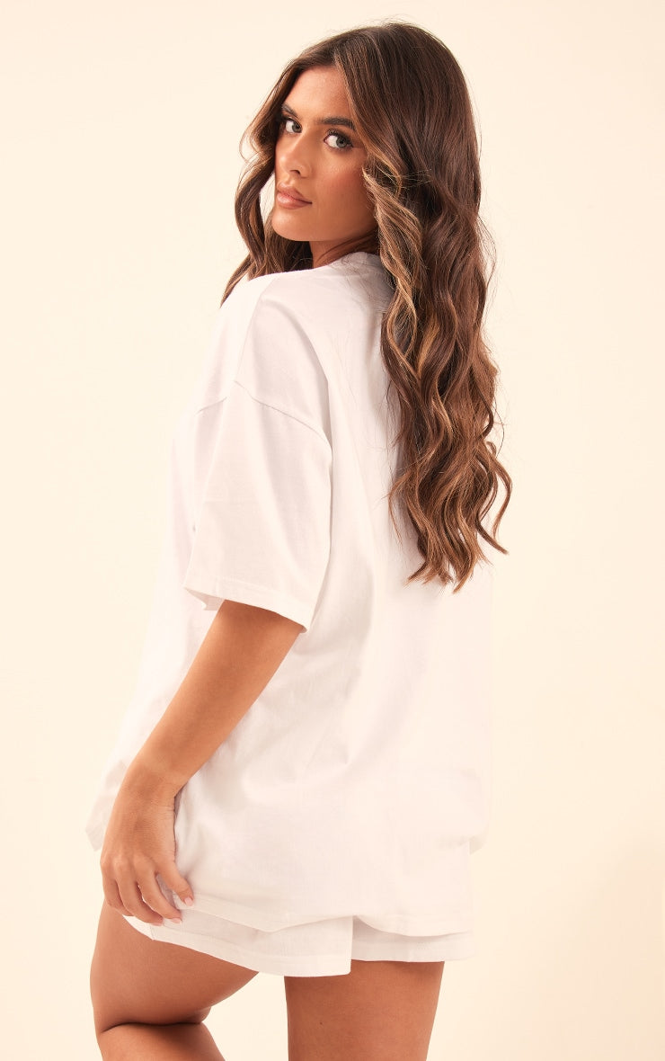 White Cotton Oversized Boxy T-Shirt